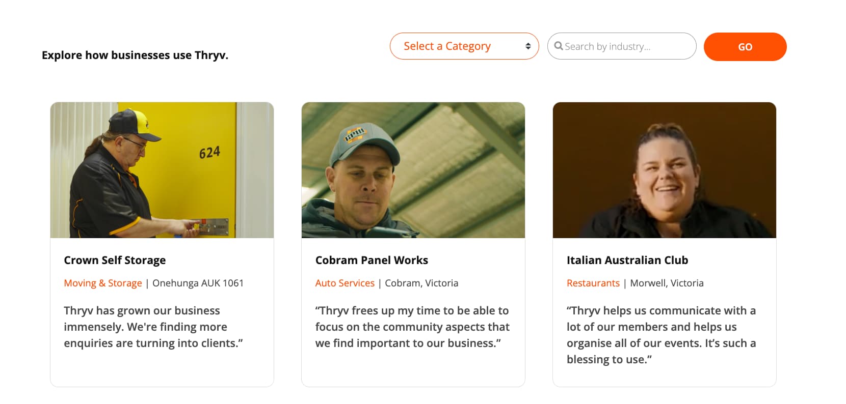 thryv customer testimonial page