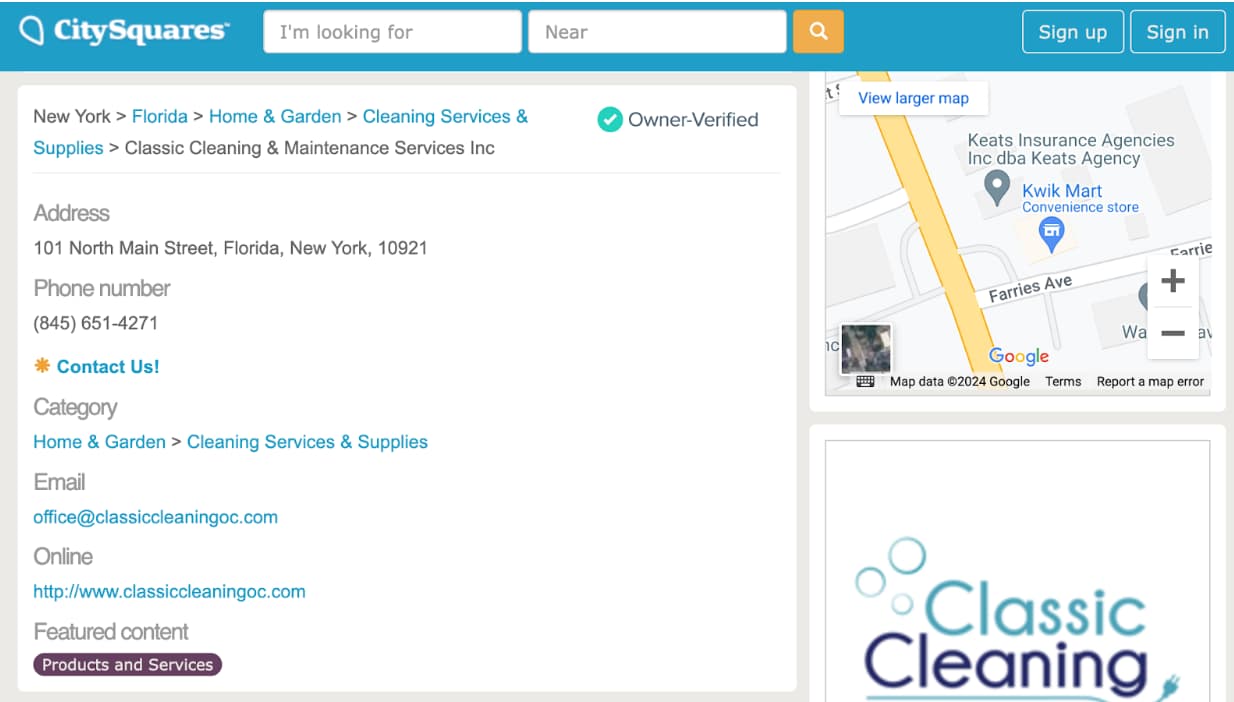 city squares - business local listing website 
