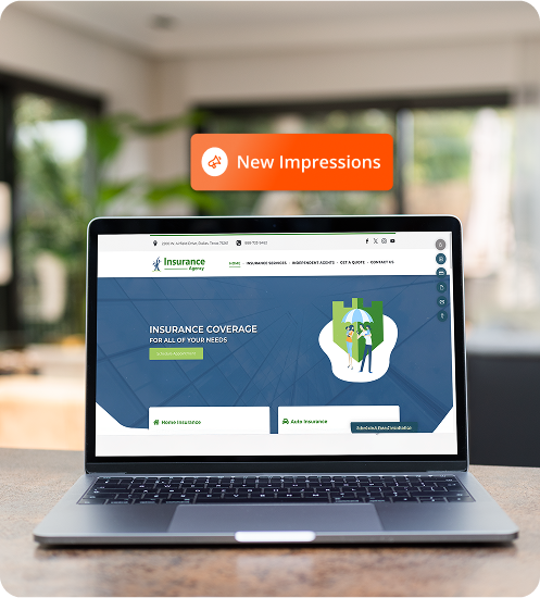 Laptop with website builder 