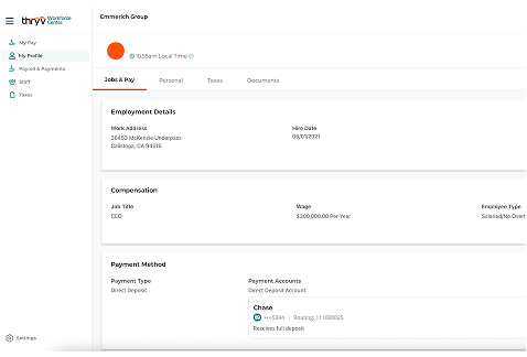 screenshot of worforce center app