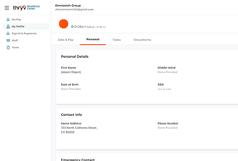 screenshot of worforce center app