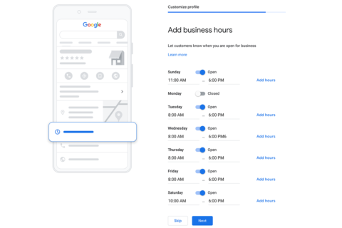 Google Business Profile Hours