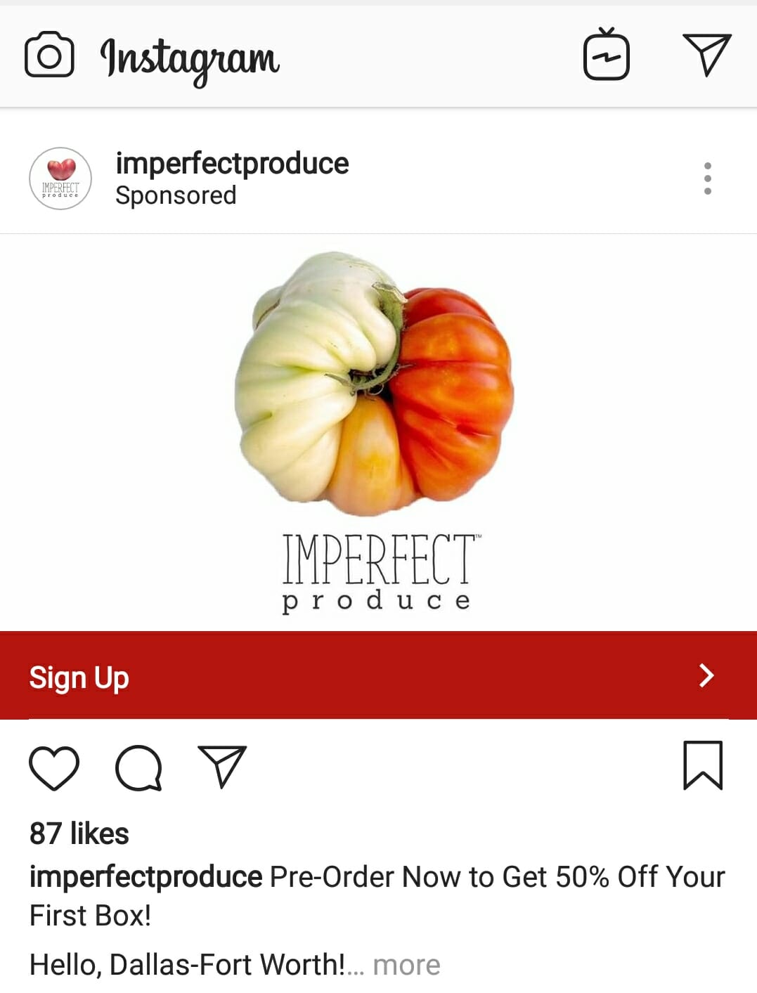 Instagram post ad
