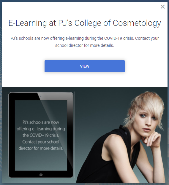 Virtual learning email announcement