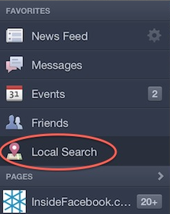 Facebook Local Search