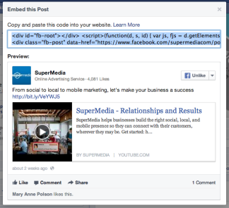 facebook page embed posts