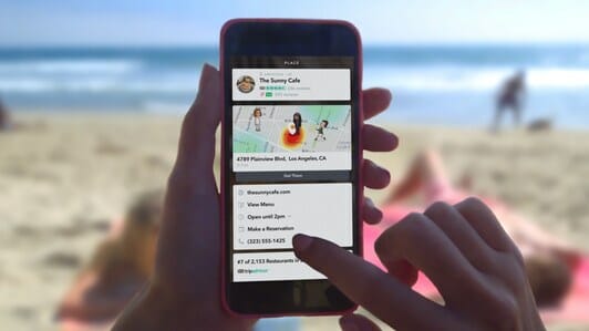 snapchat context cards example