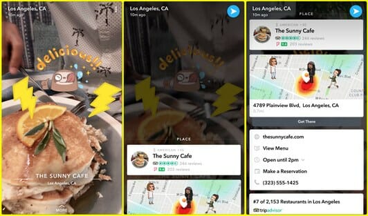 snapchat context cards