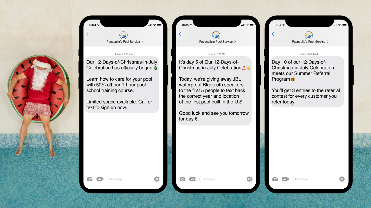 Summer Promotional Text Campaign Template for a Pool Company