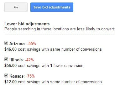 Location Bid Adjustment Example