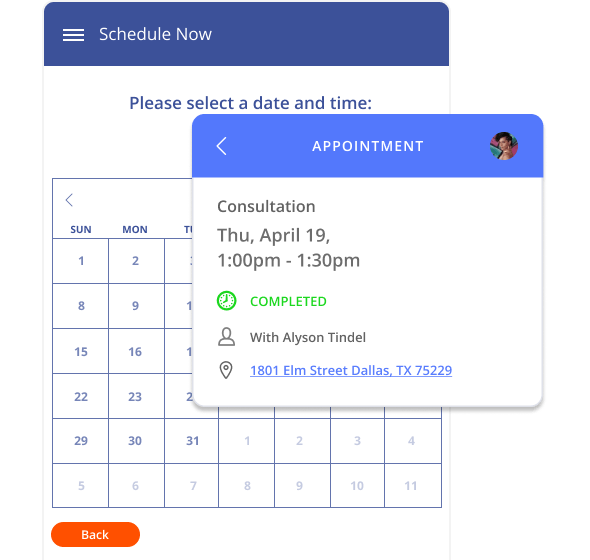Organizing business services appointments in Thryv