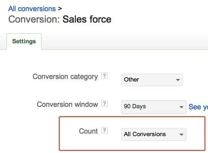 AdWords Conversion Counting