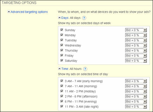 Day Parting AdCenter - Scheduling Day Parting AdCenter - Scheduling