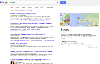 Europe Google Search Continent