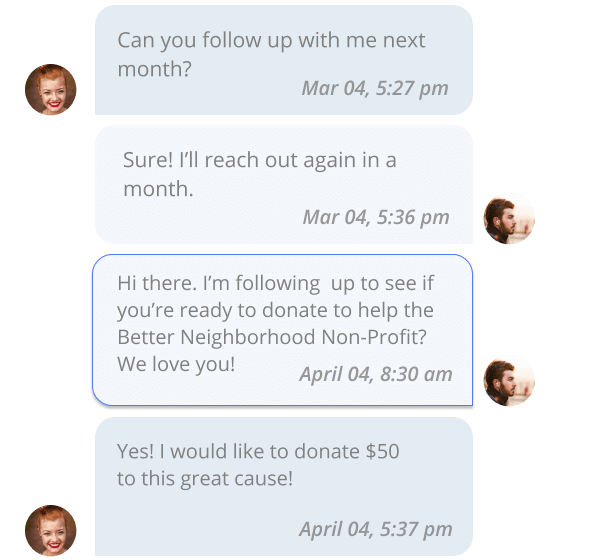 A government and nonprofit services client chat in Thryv