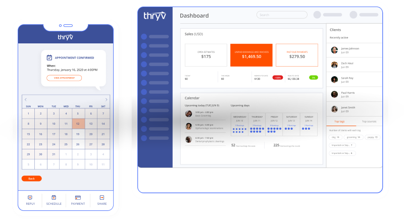 Hero image - Screenshots Thryv Product