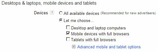 Select only mobile devices