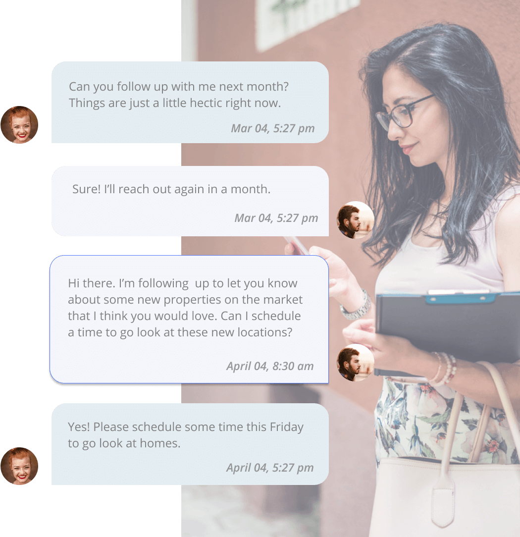 Using automated text conversation with real-estate clients in Thryv