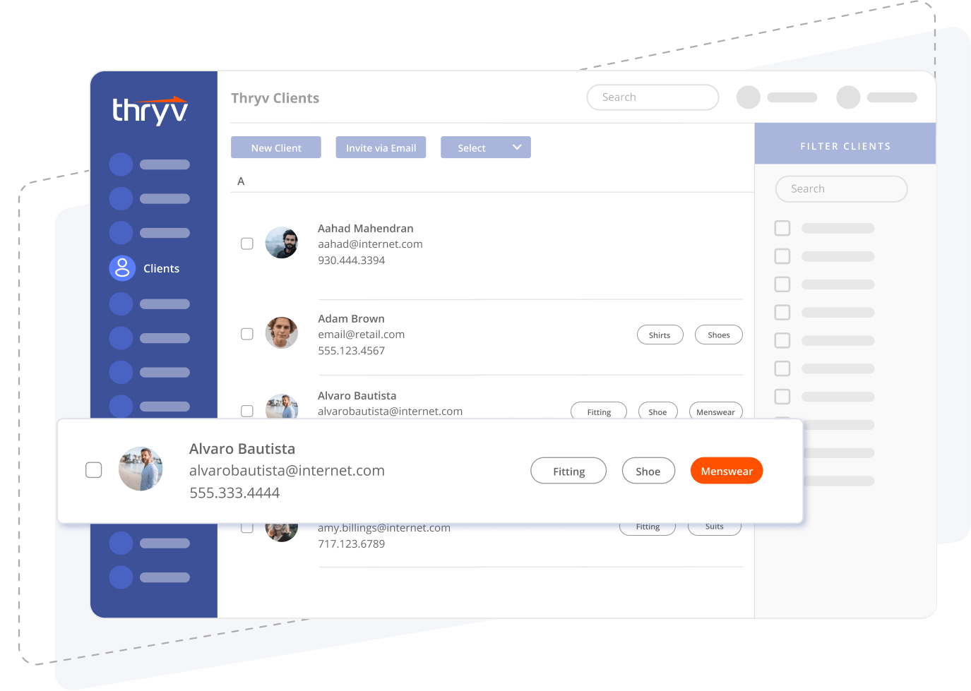 Searching for clients using custom retail tags in Thryv