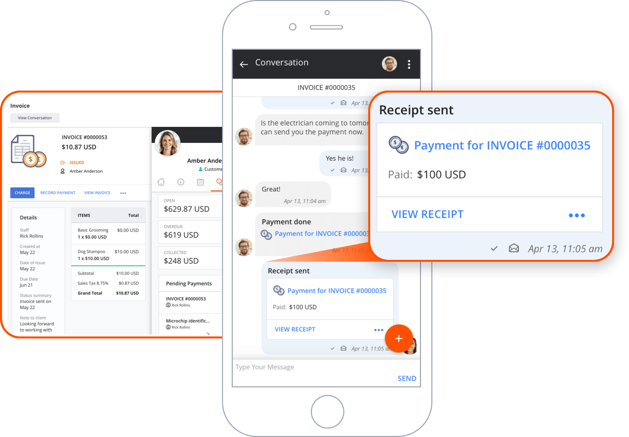 Thryv invoicing, payment processing, and receipts