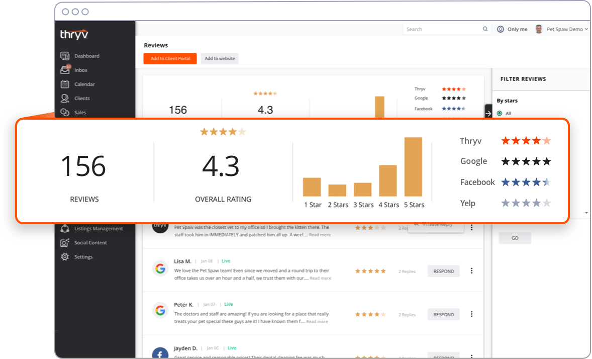 Thryv reputation management data