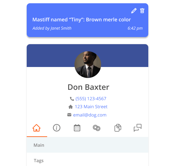 Veterinarian client information in Thryv